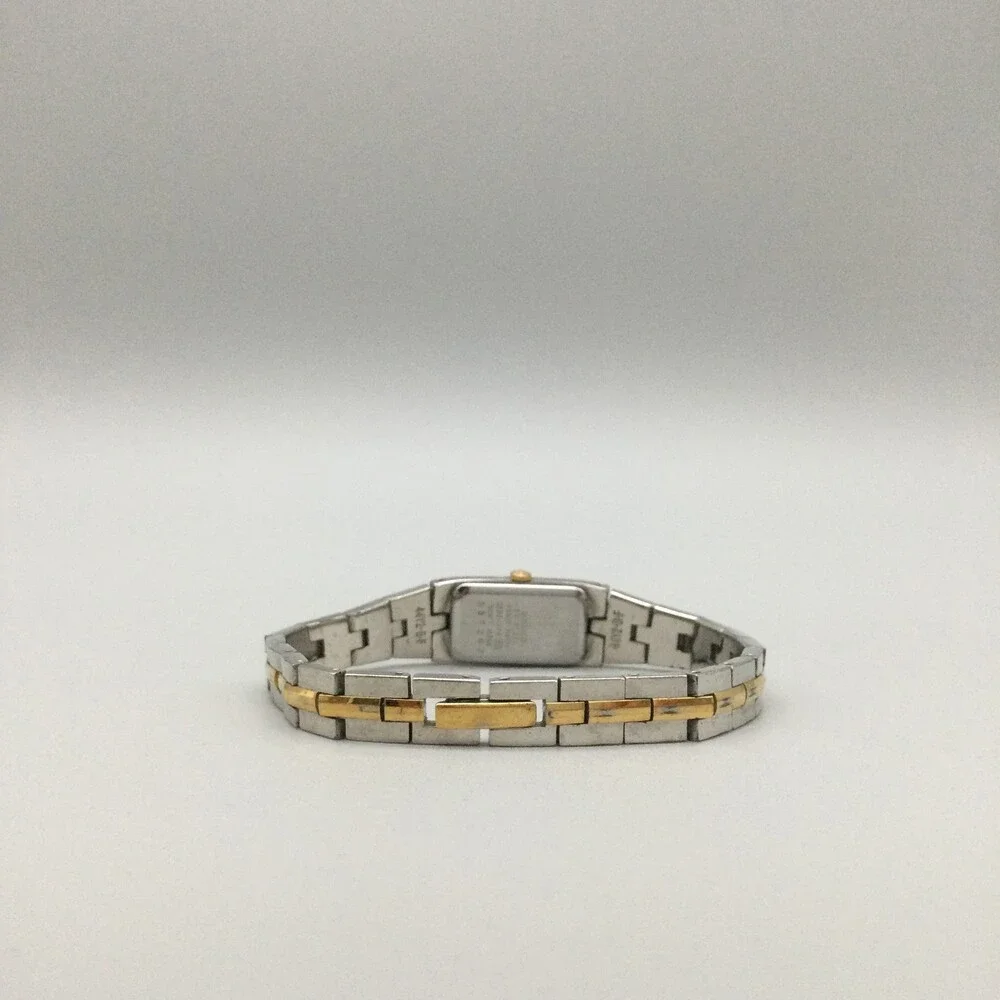Vintage Seiko 2E20-7479 Womens Watch 13mm Two Tone Black Dial New Battery 7